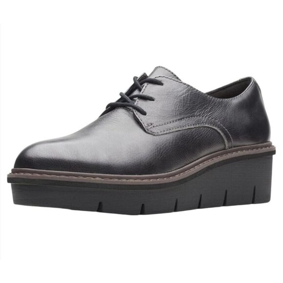 CLARKS / Airabell / Womens / Tye Oxford / Gunmetal / Leather / Size 12 - Picture 2 of 10